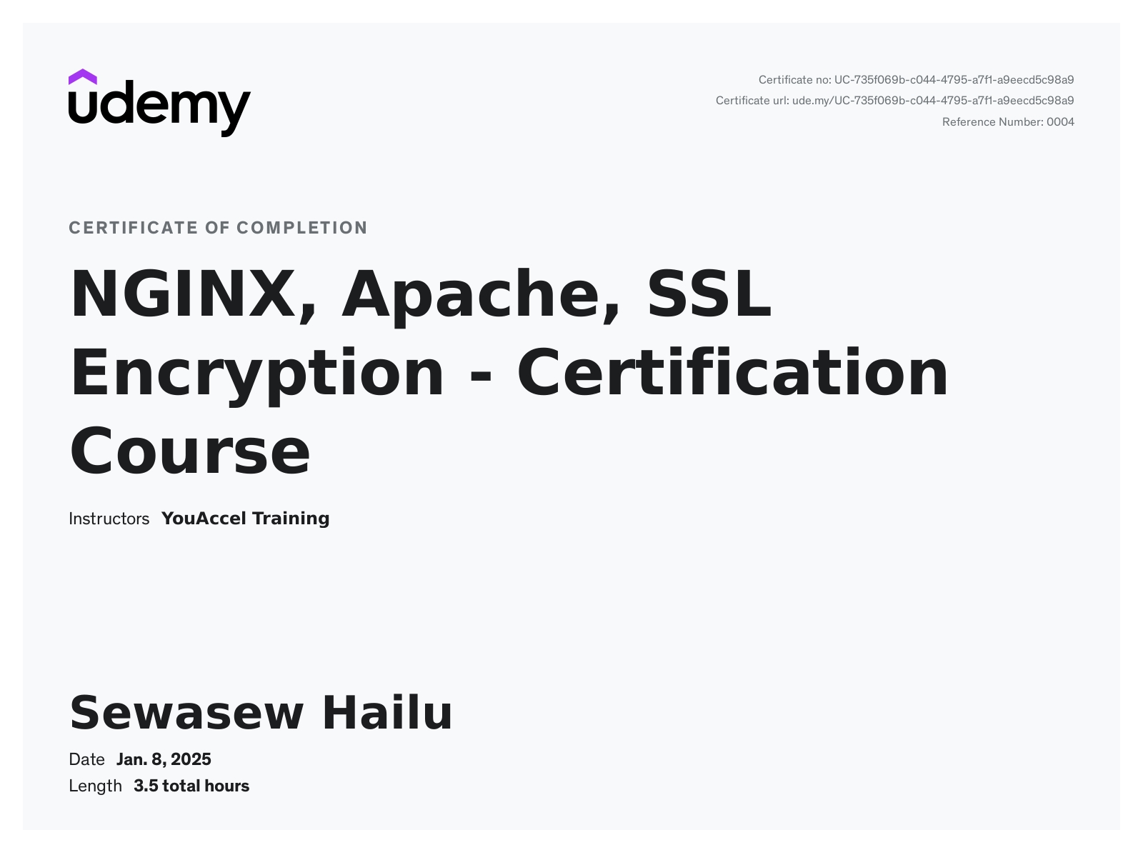 NGINX Certificate